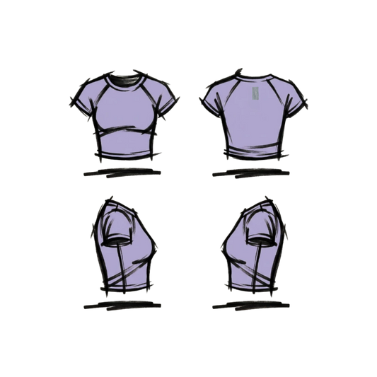 sportliche Cropped Shirt - lila