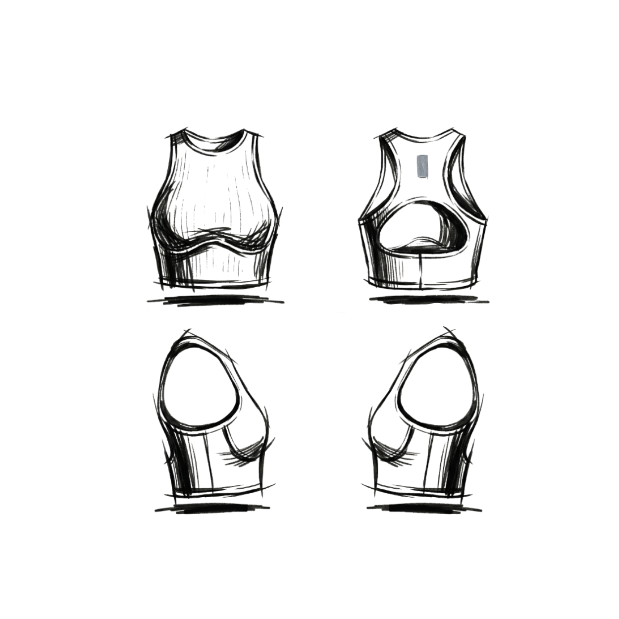 Cropped Tanktop - weiß