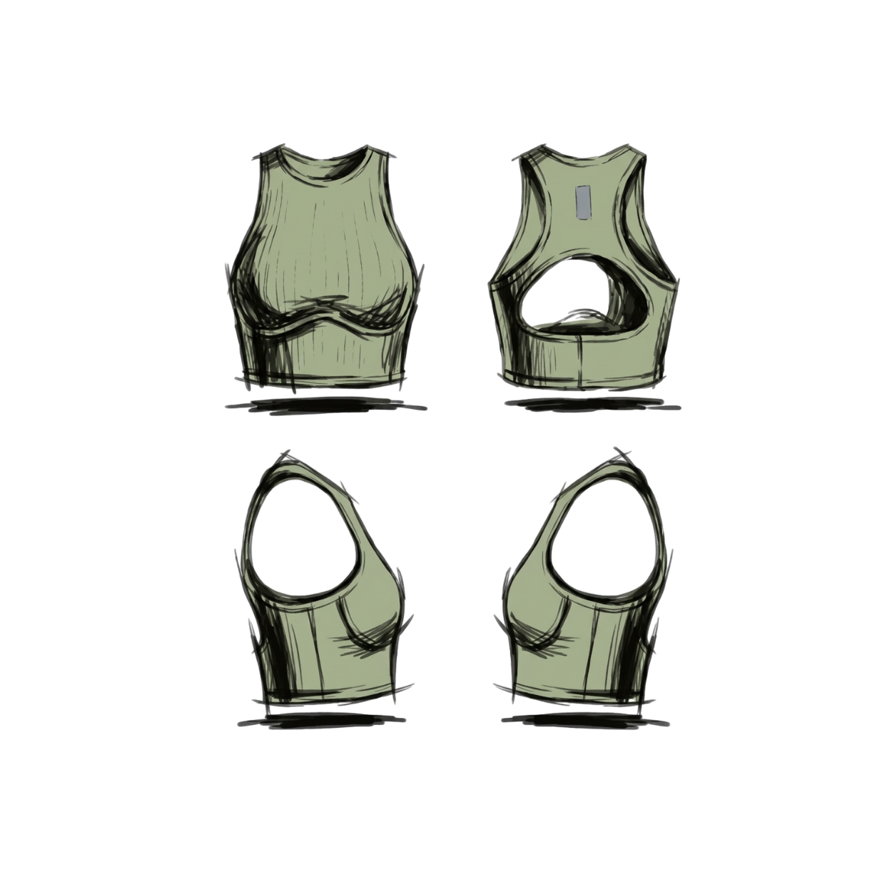 Cropped Tanktop - grün