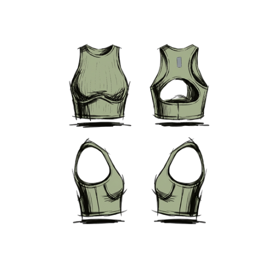 Cropped Tanktop - grün