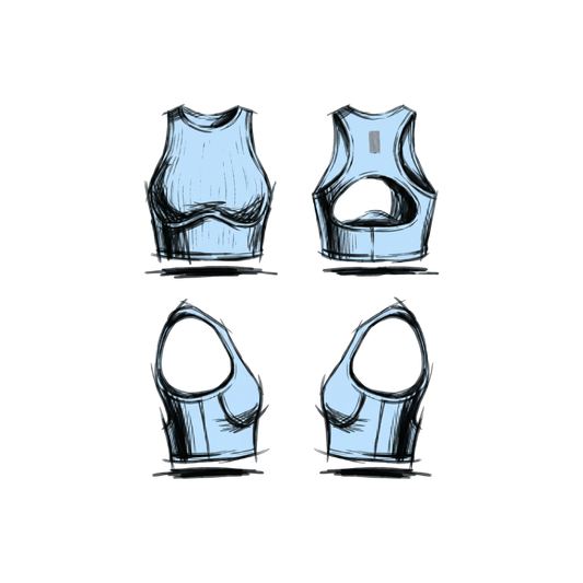 Cropped Tanktop - blau