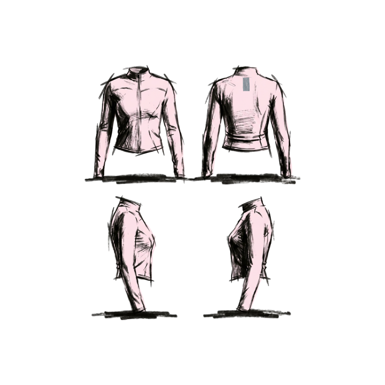 Bodyfit Zipper - rosa