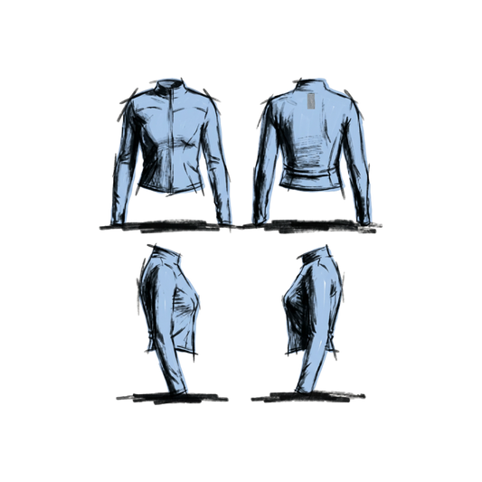 Bodyfit Zipper - blue