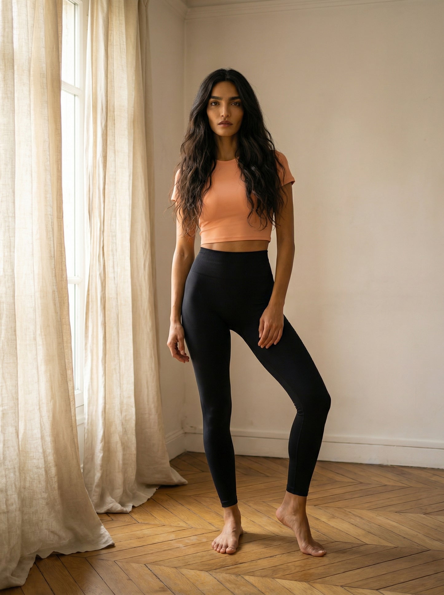 sportliche Cropped Shirt - beige