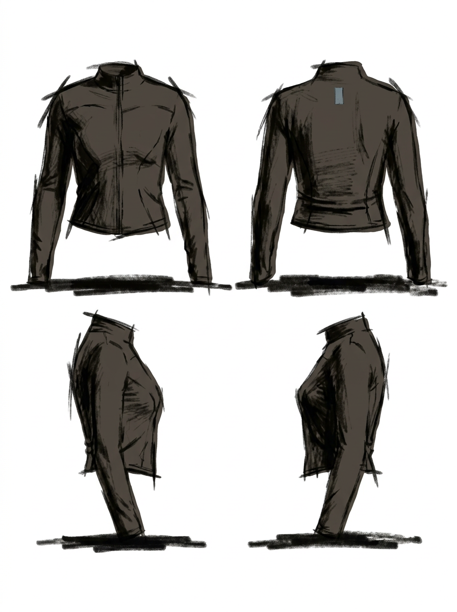 Bodyfit Zipper - grau